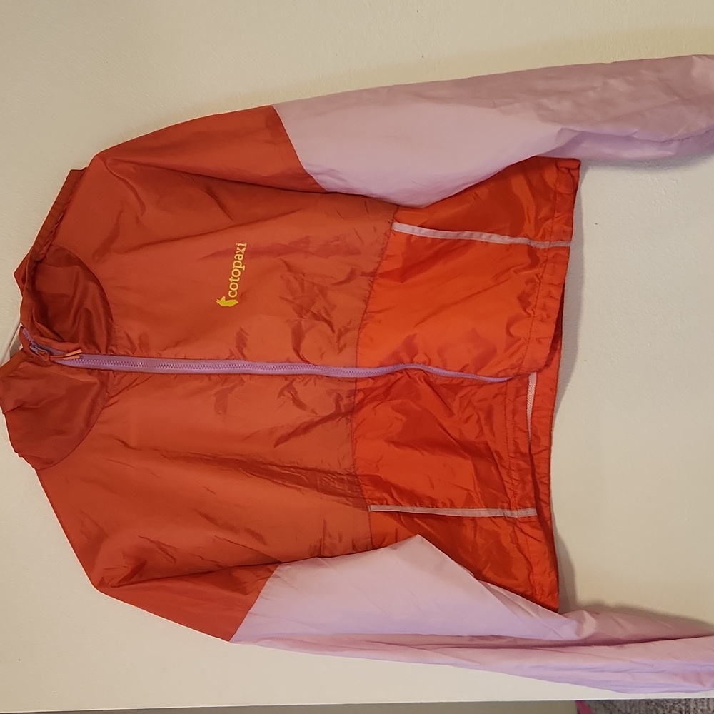 Cotopaxi Teca Cropped Windbreaker Orange And Pink